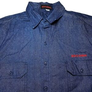 Bocomal Denim Work Shirt 3XL L/S Button Up Denim Blue FR CAT 2 Workwear Utility